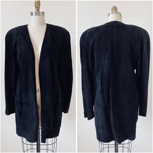 Vintage 80’s EVAN DAVIES Suede Open Jacket/Coat